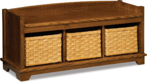 Lattice Weave Wood Bench