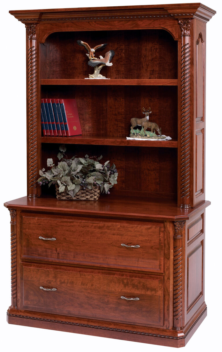 Amish Lexington Lateral File with Bookshelf