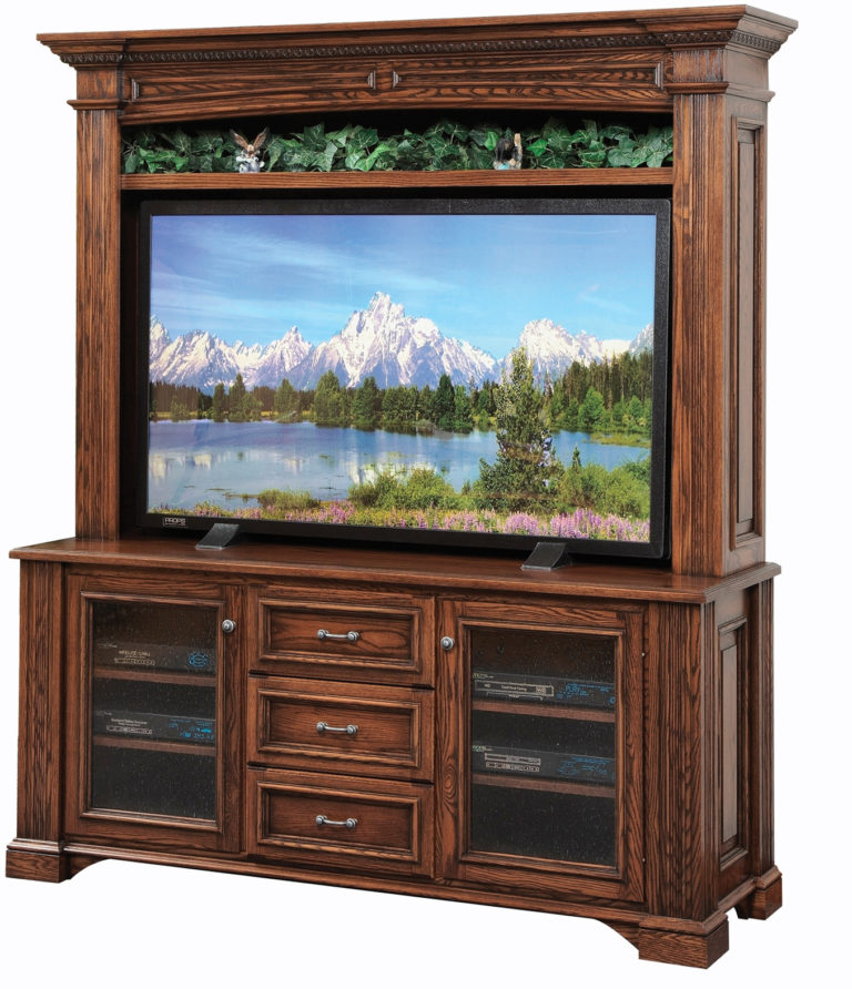 Amish Lincoln Plasma TV Stand with Hutch