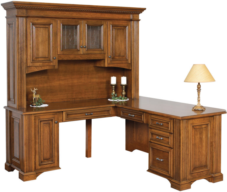 Amish Lincoln Deluxe Corner Desk with Hutch