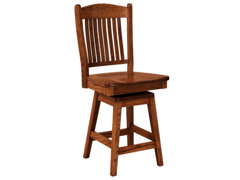 Amish Lyndon Hardwood Swivel Bar Stool