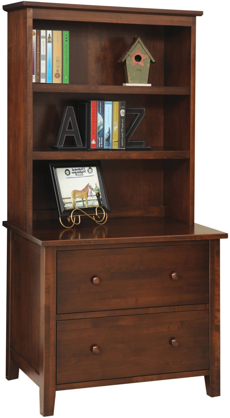 Amish Manhattan Lateral File with Bookshelf
