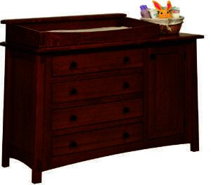 McCoy Four Drawer-One Door Changer Dresser