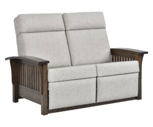 Barwick Style Slat Double Recliner Loveseat