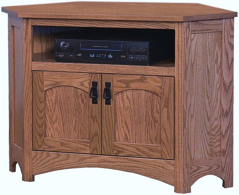 Amish Mission Corner TV Stand with Opening