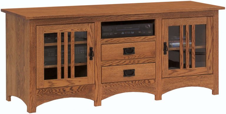 Amish Mission TV Stand with Mullion Doors