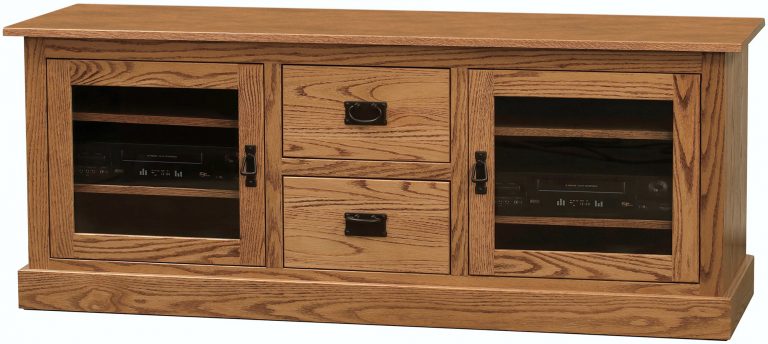 Amish Mission Wide Two Door TV Cabinet