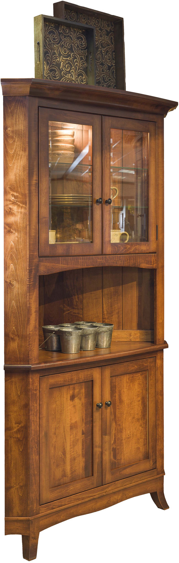 Amish Montpelier Corner Hutch Cabinet