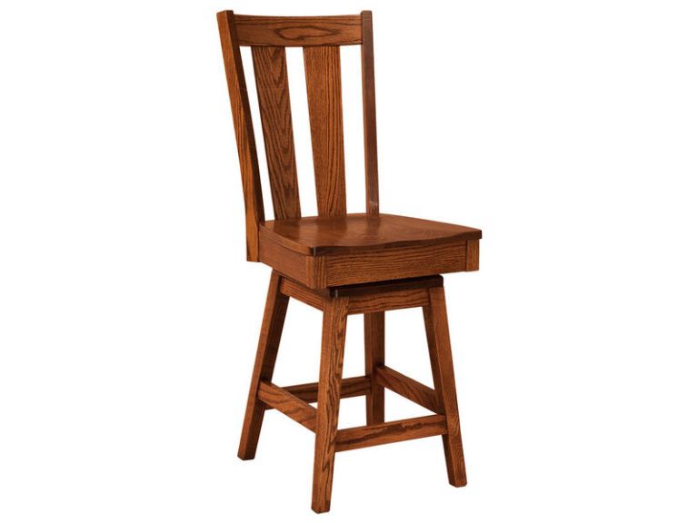 Amish Newberry Hardwood Swivel Bar Stool