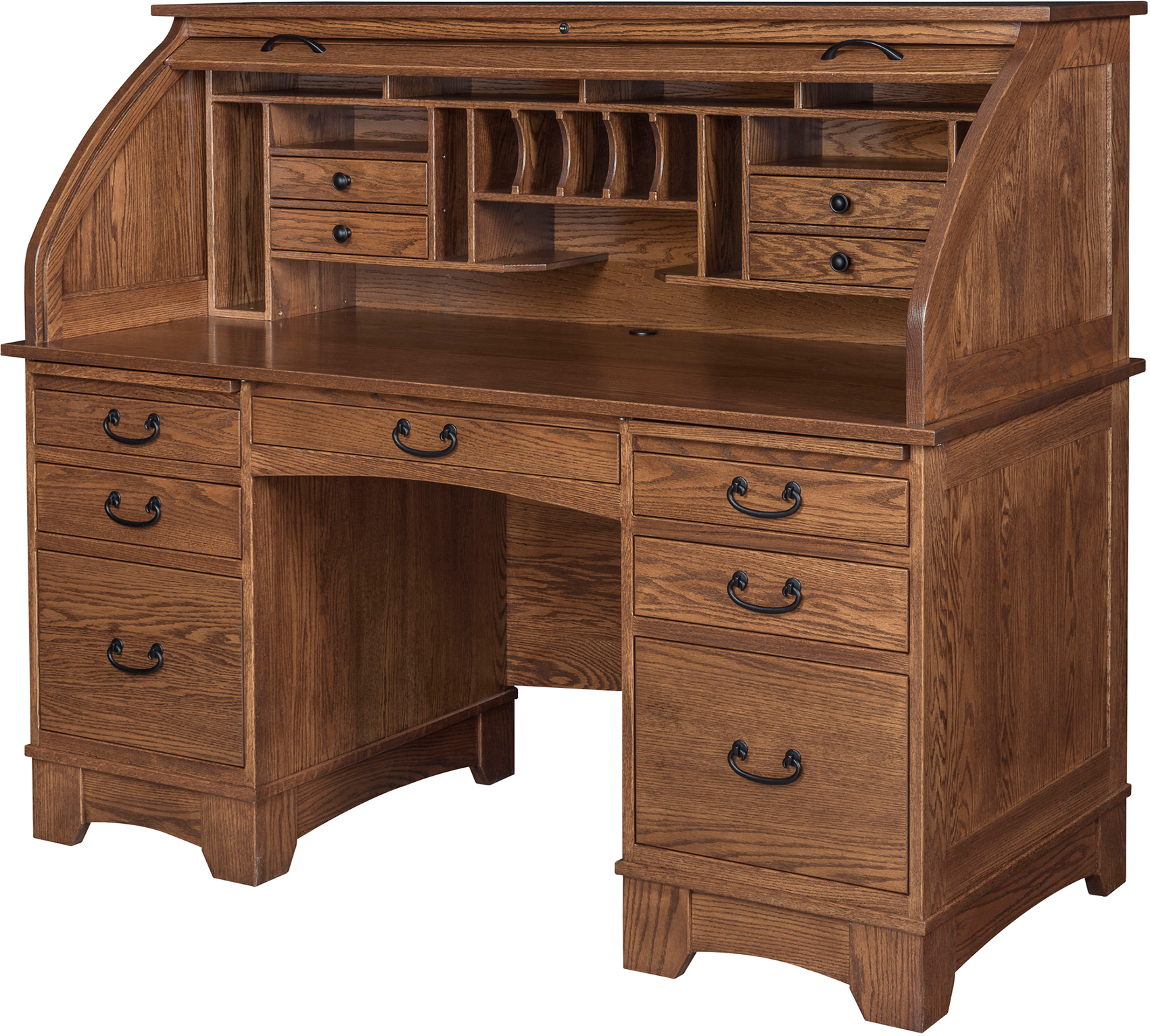 Live Edge Deluxe Solid Wood Roll Top Desk