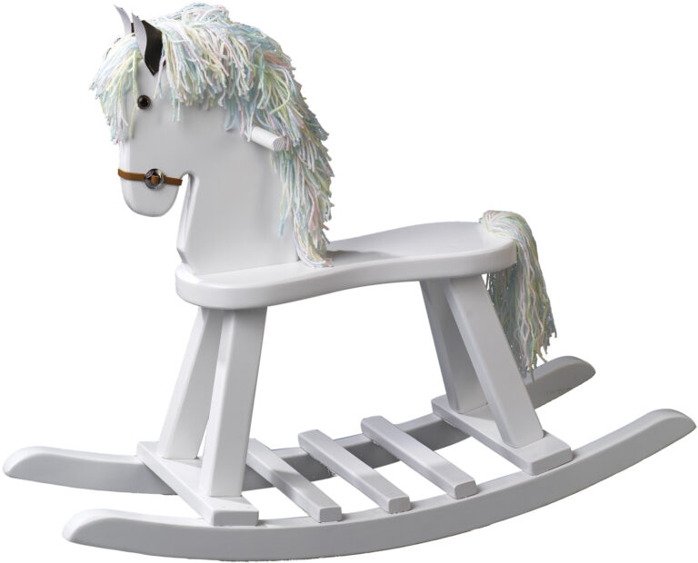 Amish Painted White Rocking Horse