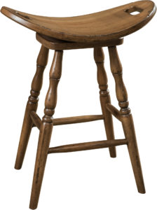 Saddle Hardwood Swivel Bar Stool