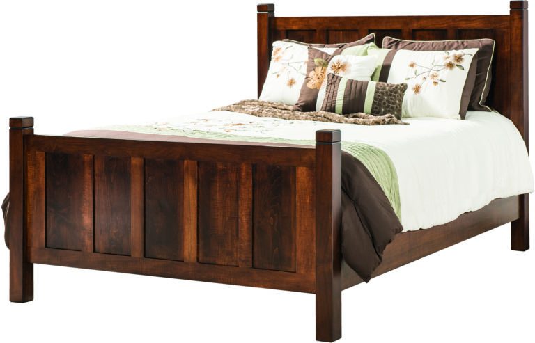 Amish Shaker Wood Paneled Bed