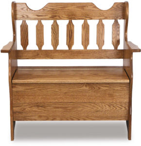 Slat Back Wood Bench