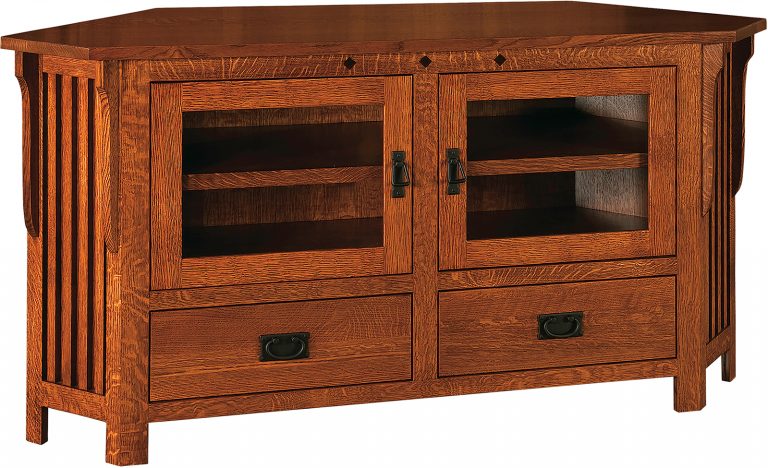 Amish Straight Royal Mission Wide Corner TV Cabinet