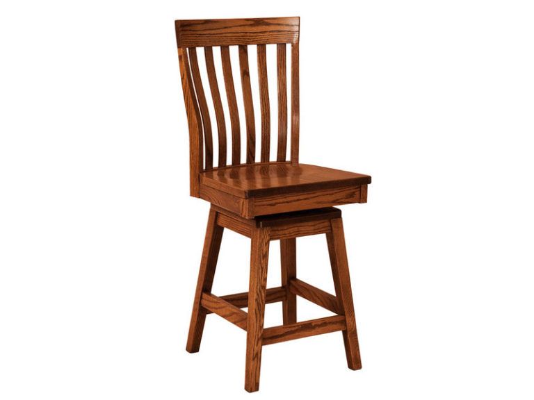 Amish Theodore Hardwood Swivel Bar Stool