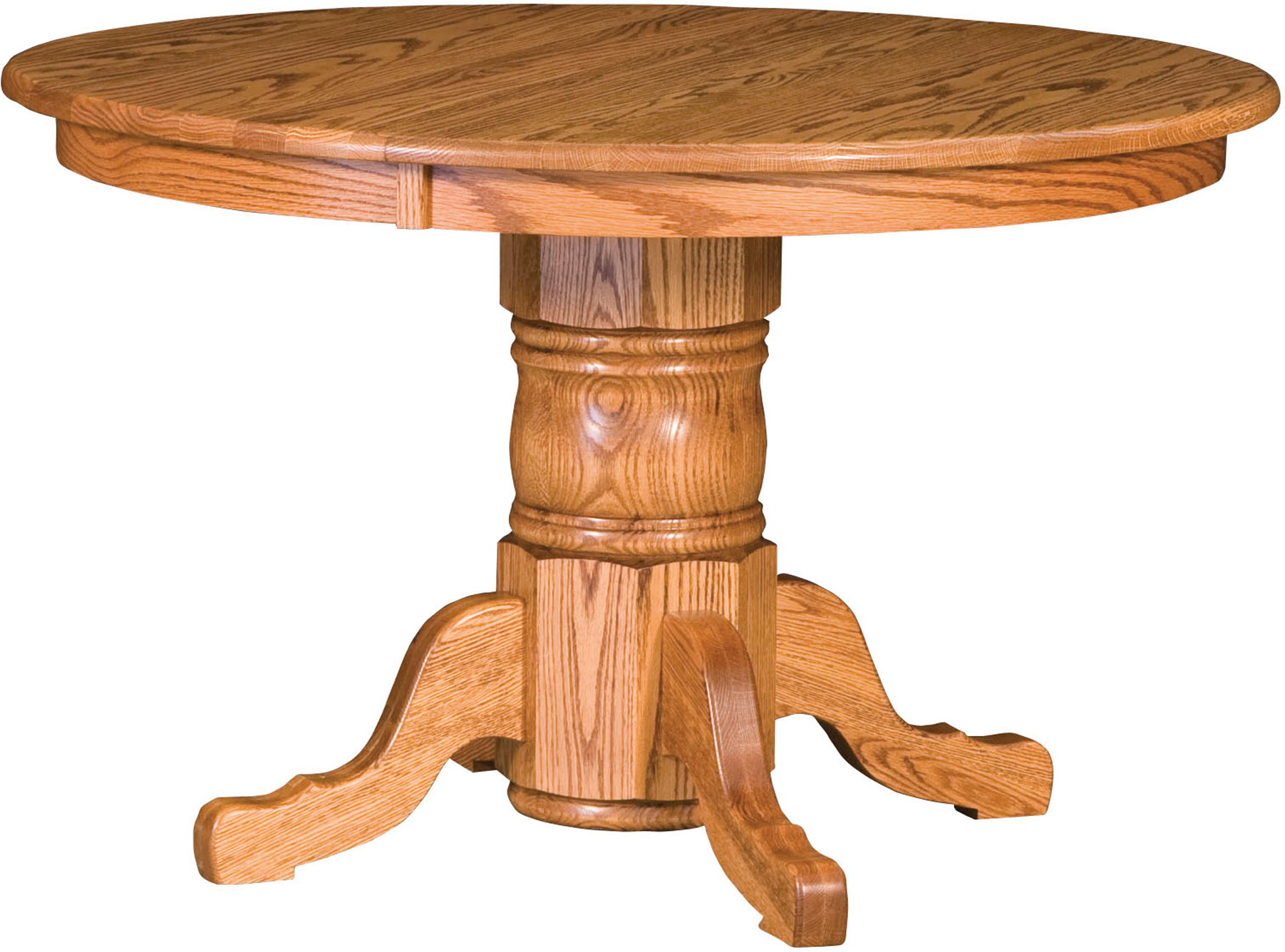 Traditional Single Pedestal Dining Table Amish Traditional Pedestal Table