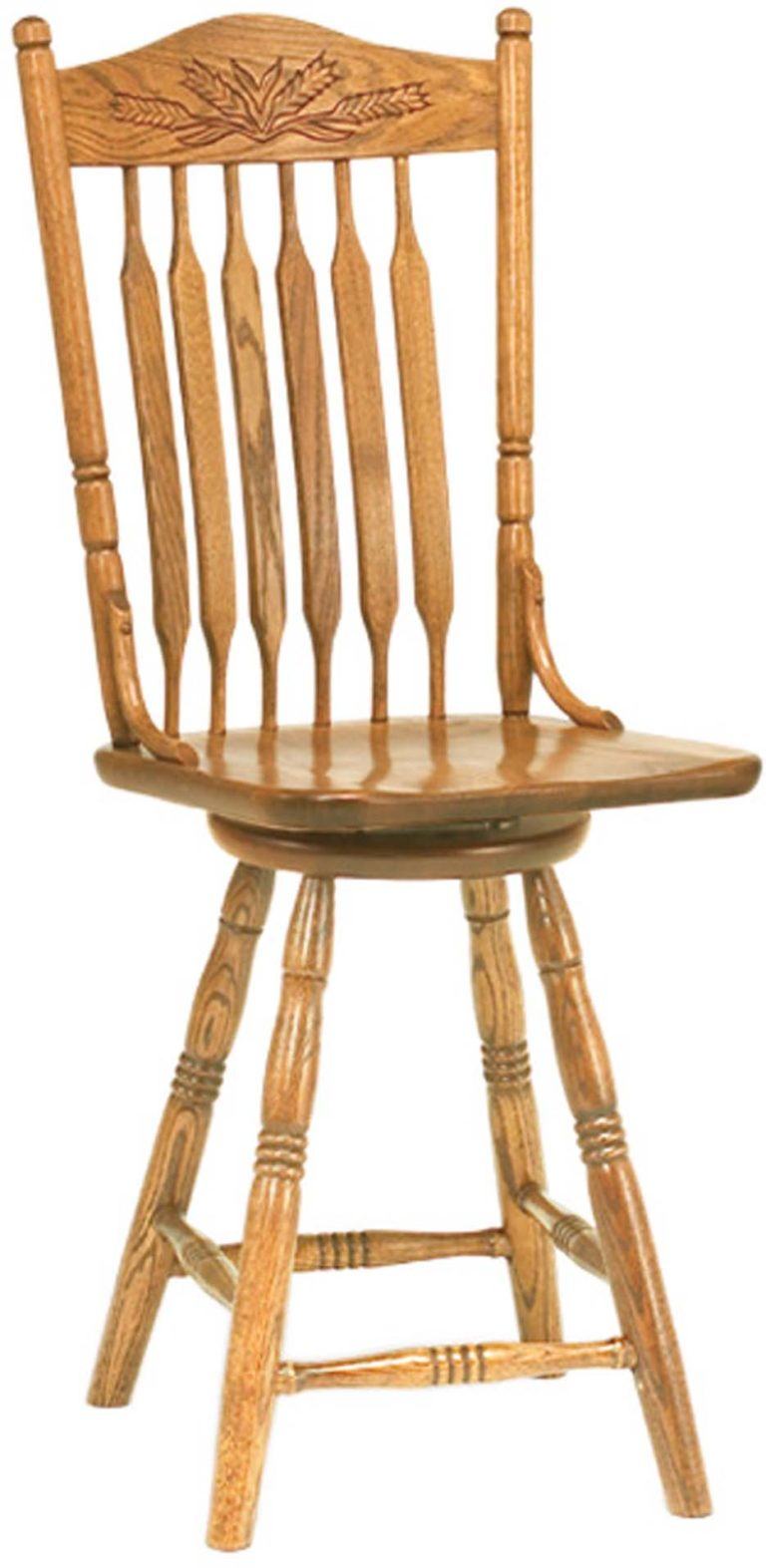 Amish Bent Paddle Post Barstool with Autumn Wheat Back