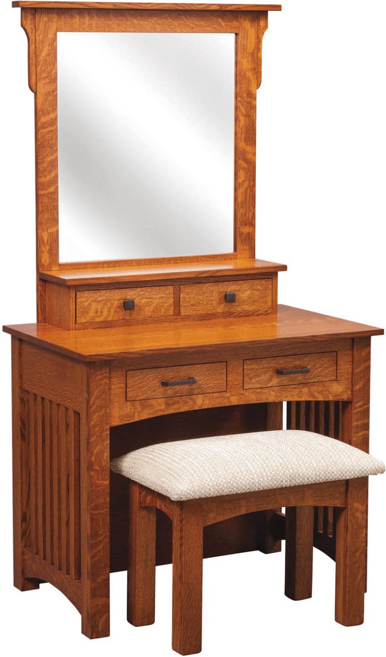 Amish 36 inch Mission Dressing Table Quarter Sawn White Oak