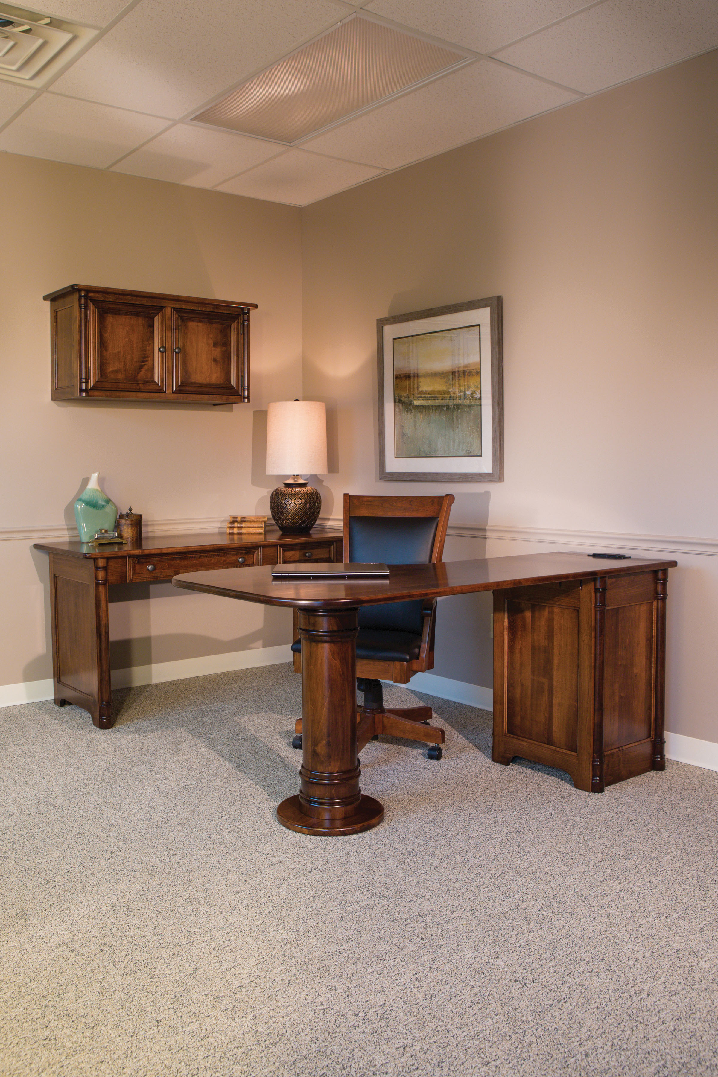 Belmont Pedestal Desk Custom Amish Furniture Hardwood Belmont Pedestal Desk