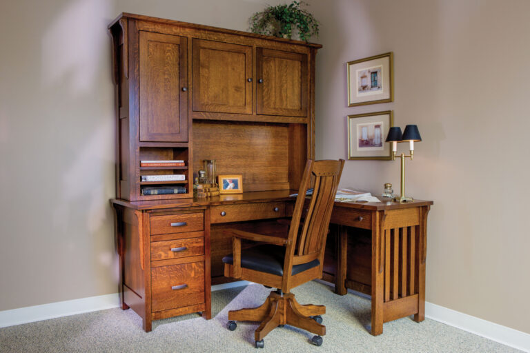 Amish Boston Corner Desk and Hutch Room Setting