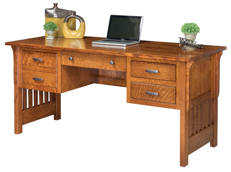 Amish Boston Open Desk with File Drawer