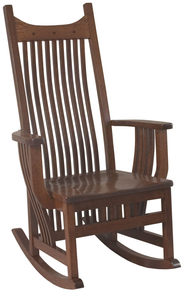 Custom Royal Mission Rocker with Wood Seat