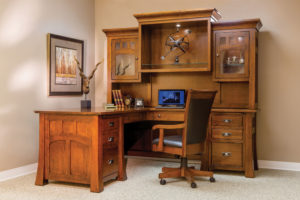 Bridgefort Mission Solid Wood Corner Desk and Hutch