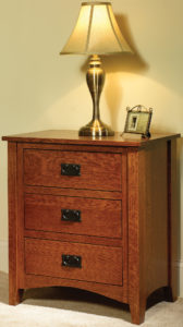 Mission Antique 3 Drawer Nightstand