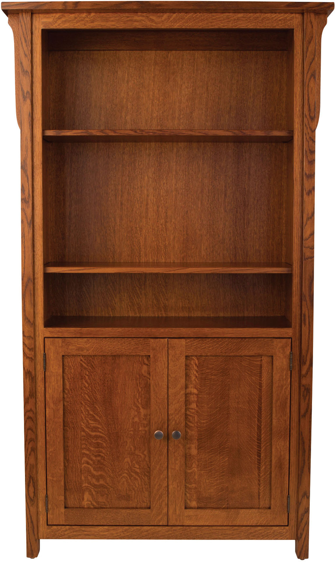 Boston 48 Inch Bookcase with Cabinets Custom Amish Furniture