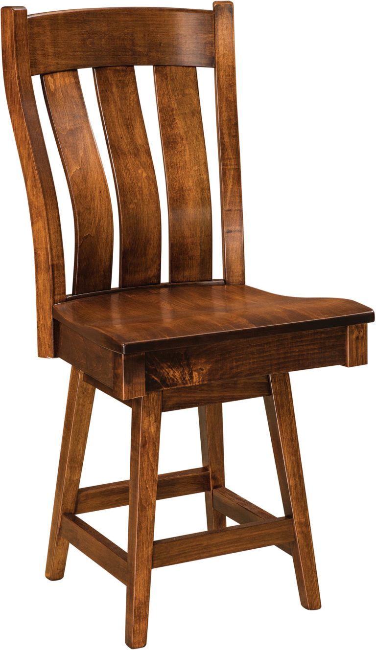 Amish Chesterton Hardwood Swivel Bar Stool