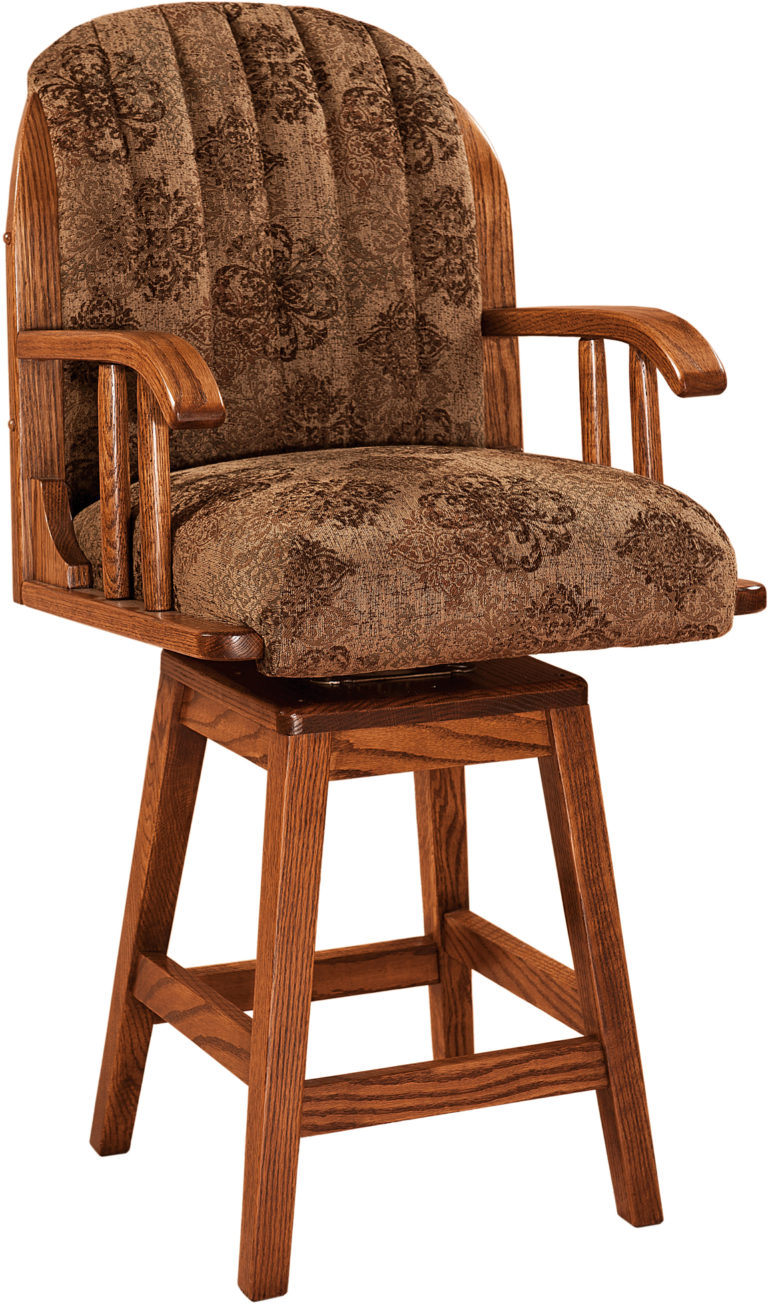 Amish Delray Hardwood Swivel Bar Stool