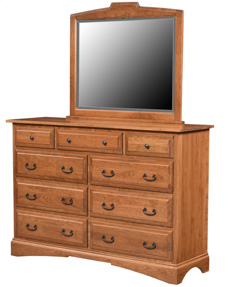 Custom Oxford Nine Drawer Dresser & Mirror