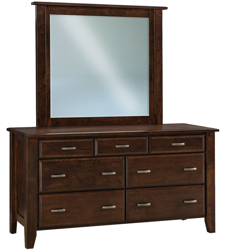 Custom Ashton Wide Seven Drawer Dresser with Mirror