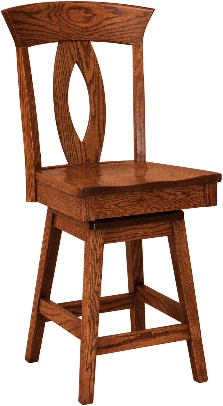 Amish Brookfield Hardwood Swivel Bar Stool