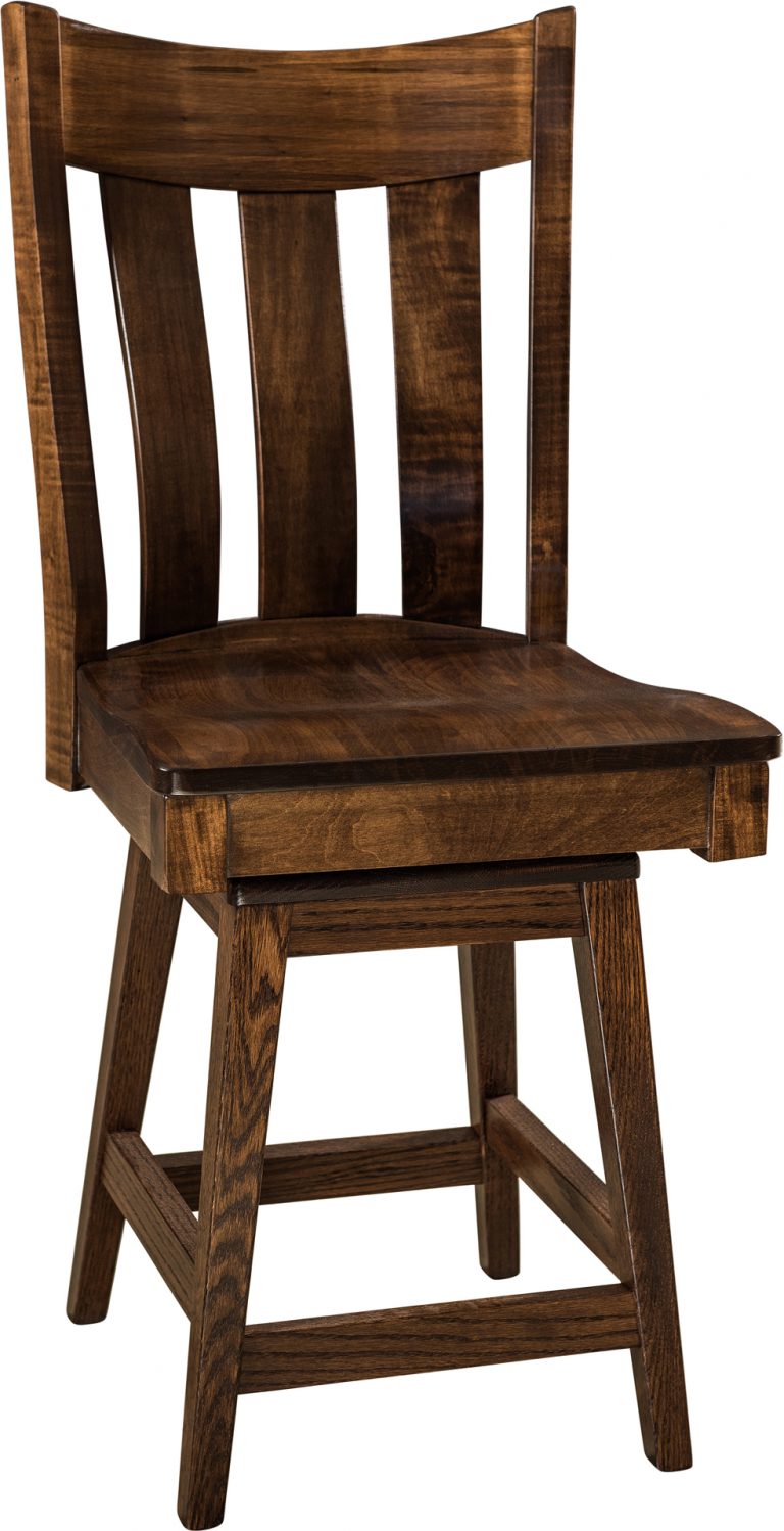 Amish Pierre Hardwood Swivel Bar Stool