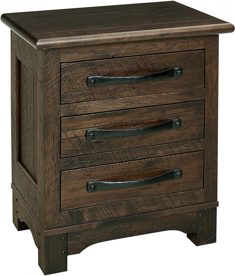 Amish Farmhouse Three Drawer Nightstand