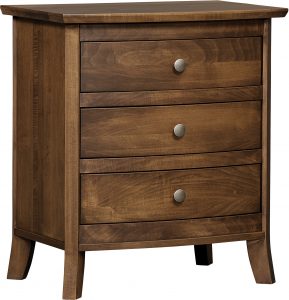 Laurel Hardwood Three Drawer Nightstand