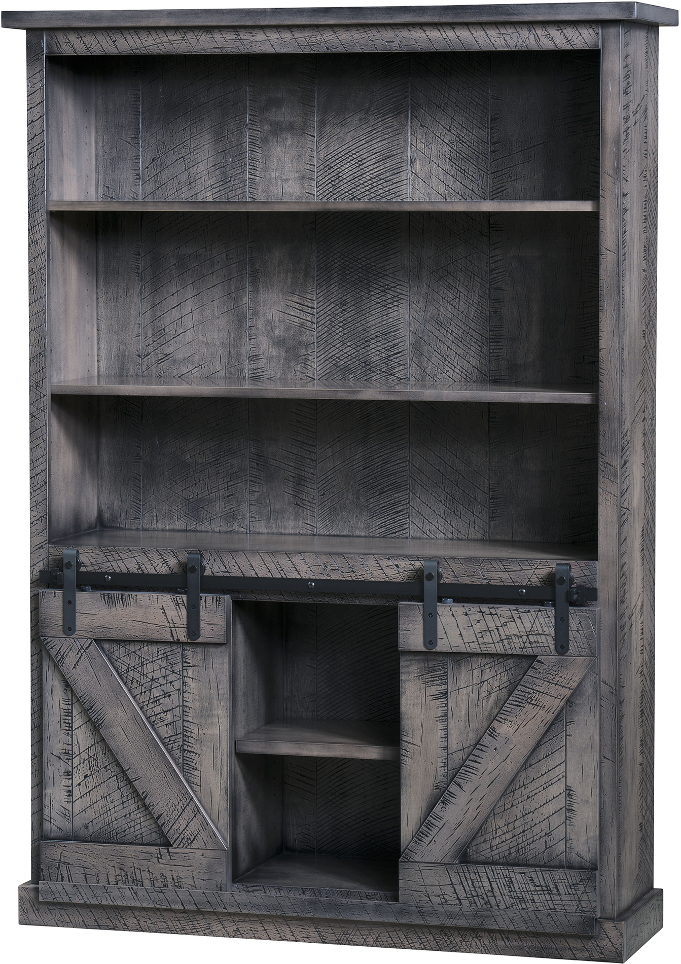 Amish Durango Barn Door Bookcase, Sliding Barn Door Bookcase