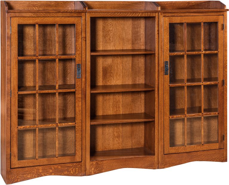 Amish Butterfly Mission Three Piece Bookcase