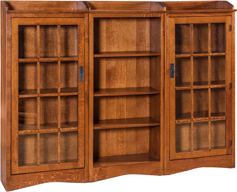 Amish Butterfly Mission Three Piece Bookcase