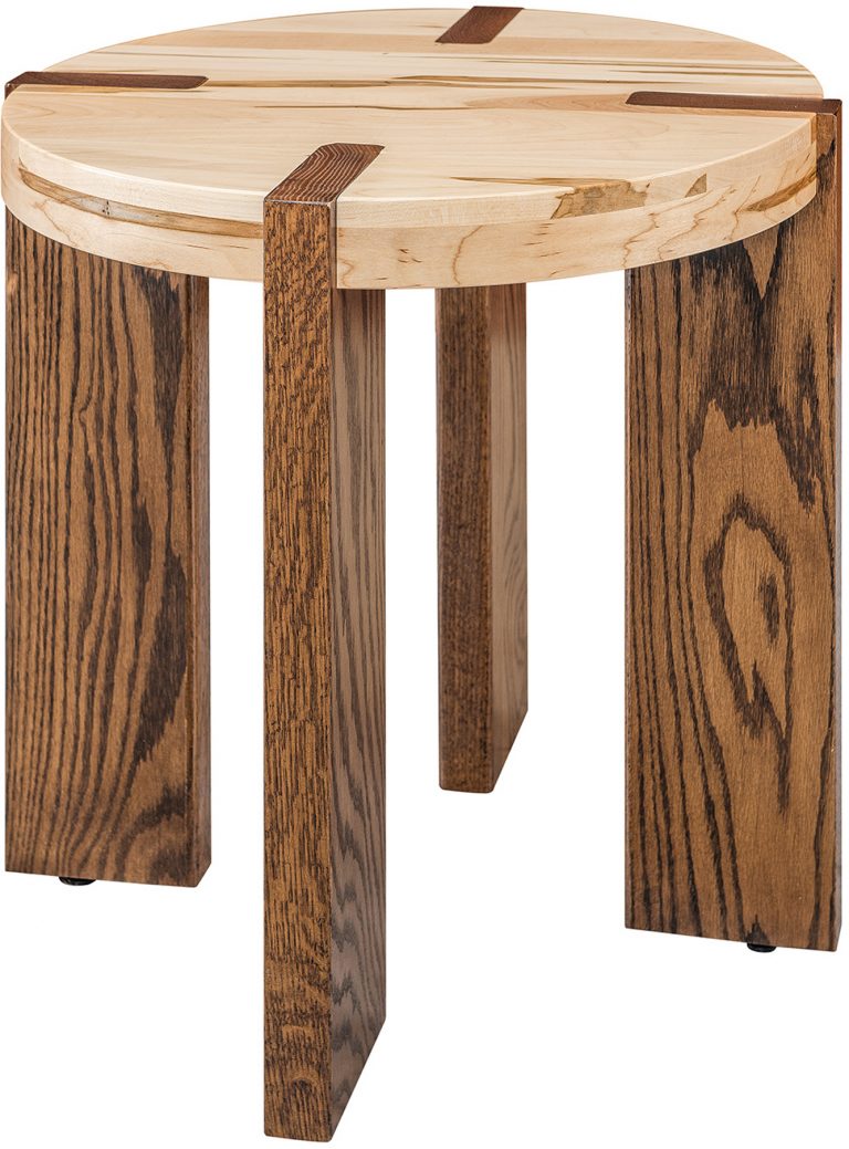 Amish Olympic Two-Tone Round End Table