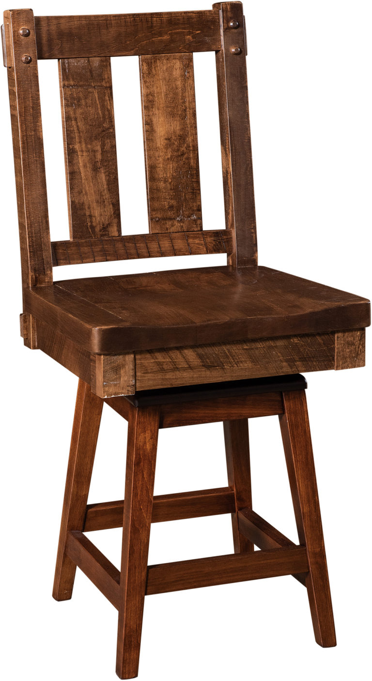 Amish Houston Hardwood Swivel Bar Stool