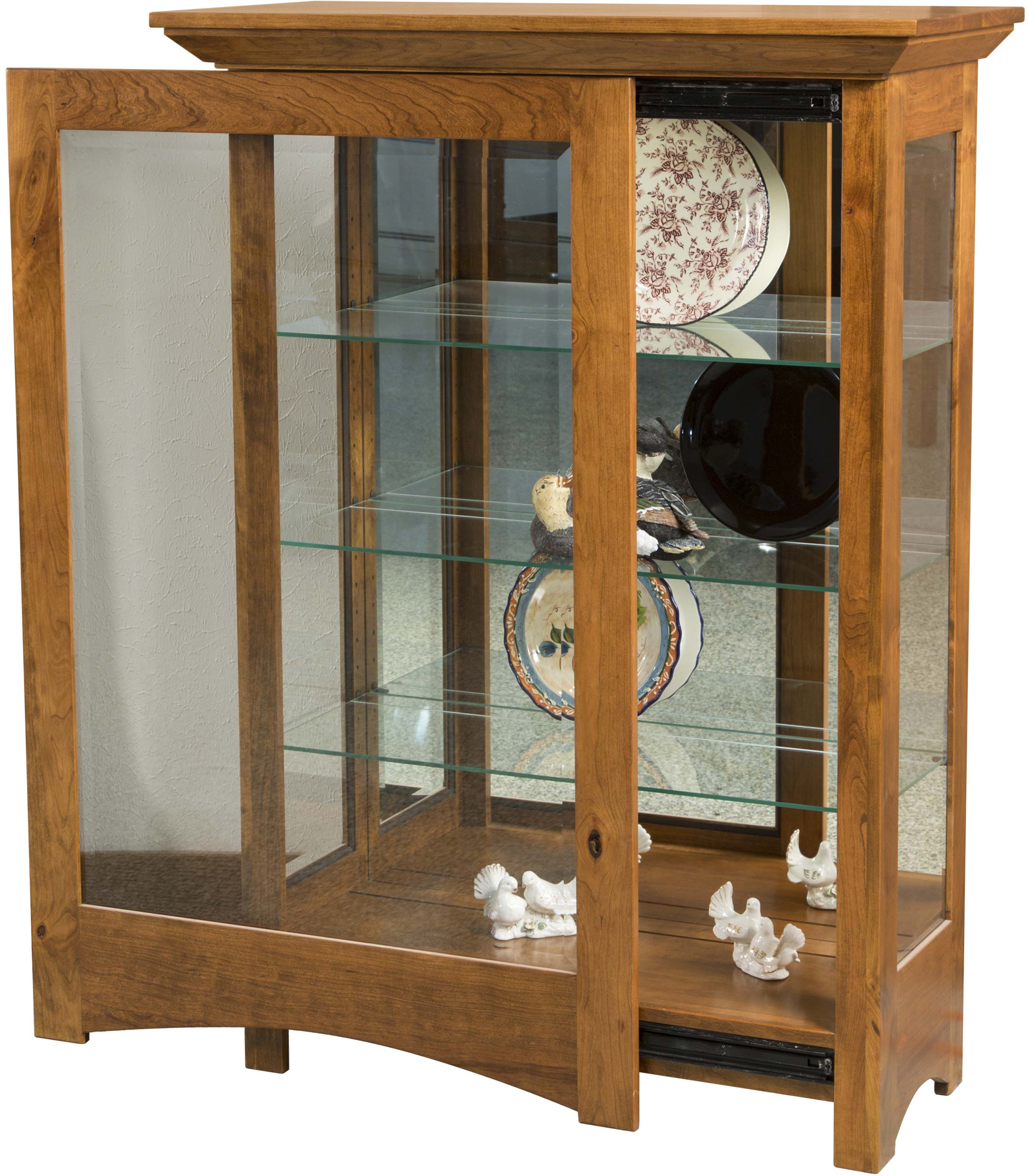 Leda Curio Cabinet Amish Curio Cabinet Solid Wood Curio Cabinet