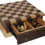 Large Checkerboard with Drawer Including Pieces