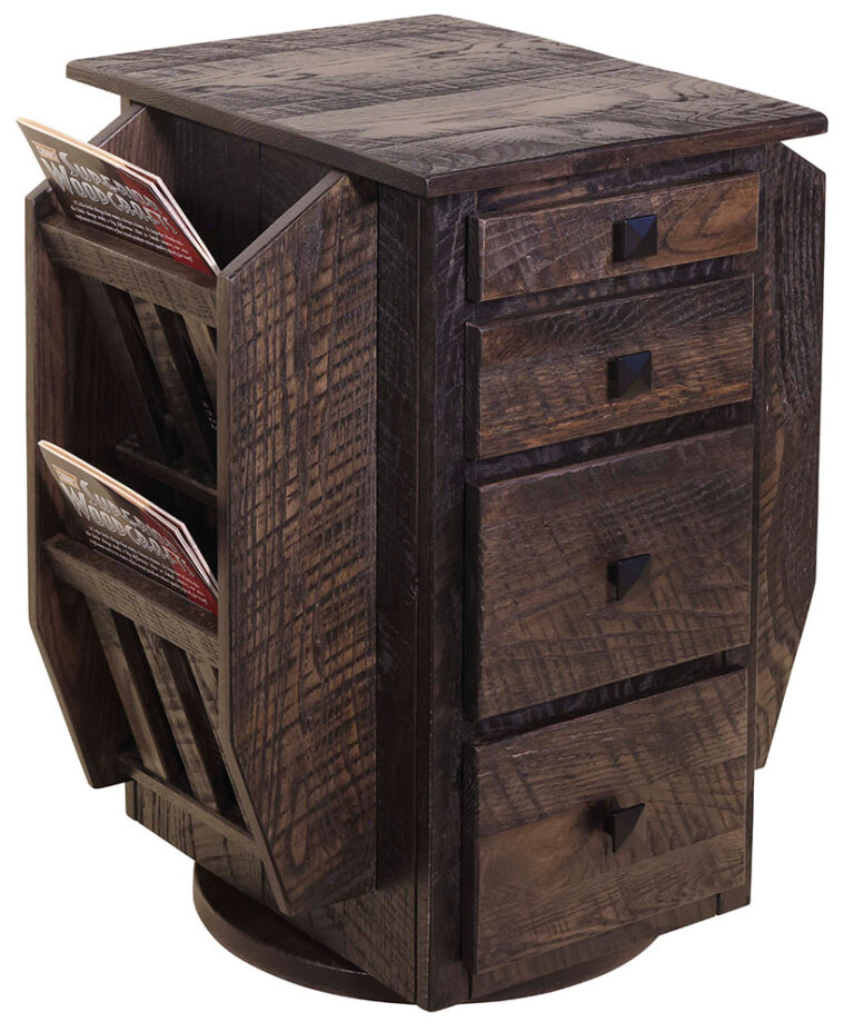 Custom Mag About with Cup Holders - Rough Sawn Oak - Drawer Side Closed