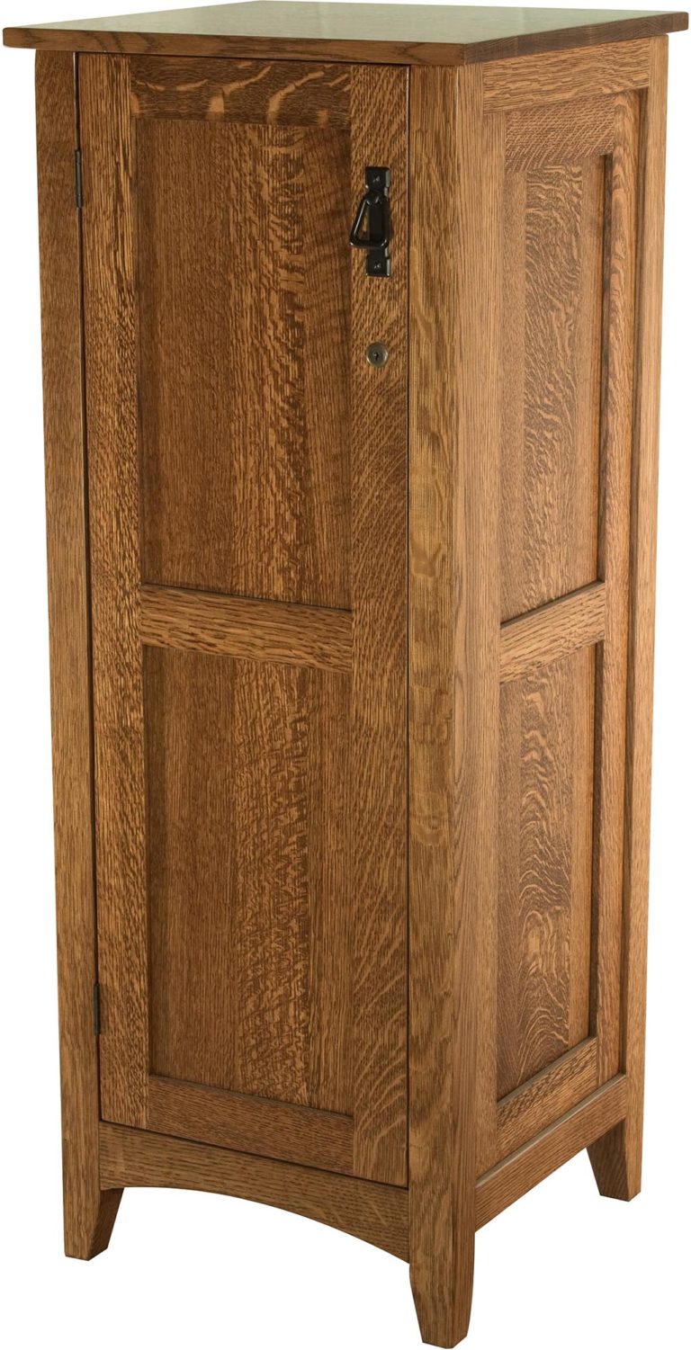 Custom Flush Mission Jewelry Armoire with Lockable Door
