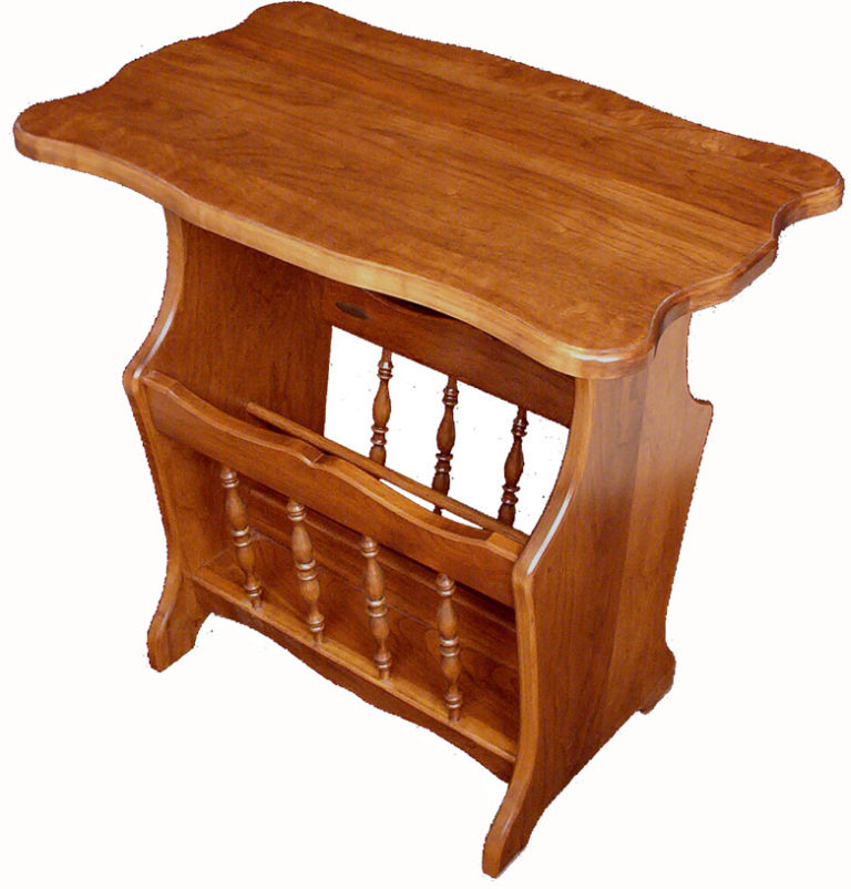 Cherry Scalloped Top Magazine Stand