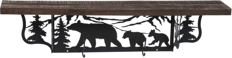 Amish Rustic Bear Wall Shelf