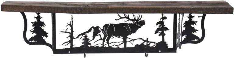 Amish Rustic Elk Wall Shelf